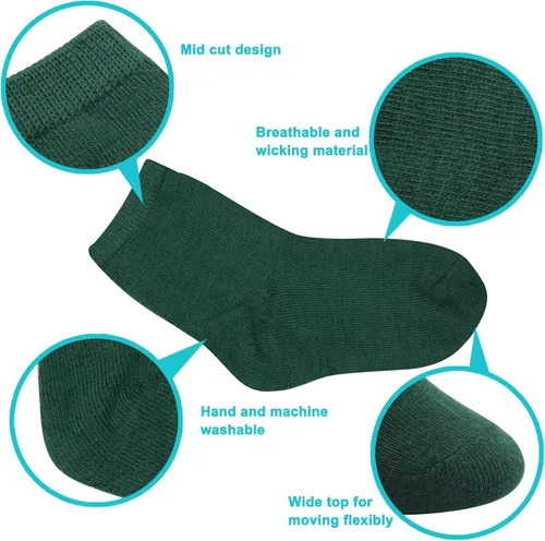 Miniatura 3 de Duufin 18 pares de calcetines de algodón de corte medio para niños