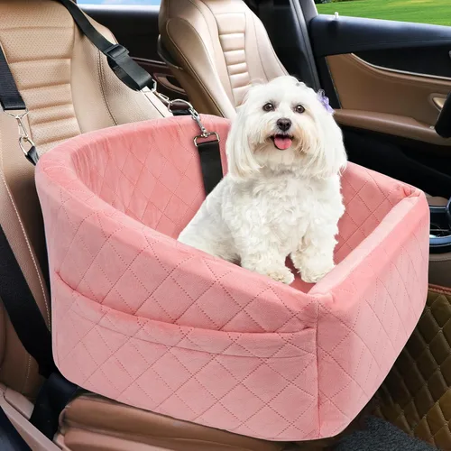 Miniatura 15 de NEEZUKAR Asiento de automóvil para perros pequeños, asiento elevador desmontable y lavable para perros de menos de 30 libras, asiento de automóvil