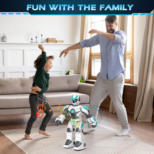 Miniatura 8 de VATOS - Robot a control remoto para niños extra grande, juguete RC programable de 15.4" con canto, baile, detección de gestos y control de voz