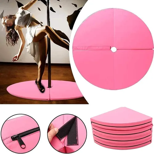 Miniatura 7 de Dxcaicc Tapete de baile de poste de 47.2 in de diámetro, redondo, plegable, portátil, para fitness, baile, adecuado para principiantes, fitness