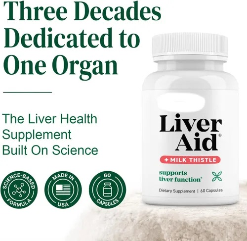 Miniatura 2 de LIVERITE Ayuda hepática con cardo mariano 60 cápsulas, suplemento de apoyo hepático con aminoácidos, colina, cardo mariano y vitamina B12 - Apoya