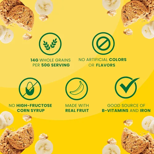 Miniatura 6 de Bizcochos para el desayuno BelVita, cocidos al horno, pan de plátano, caja de 5 recuadros, 8.8 onzas (paquete de 6 unidades).