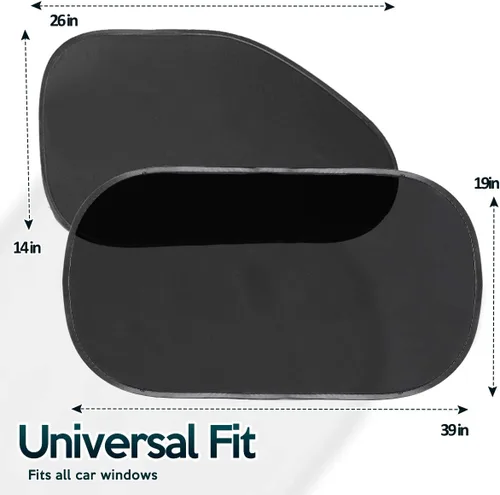 Miniatura 3 de ZONETECH Parasoles adhesivos para ventana lateral y trasera del automóvil, paquete de 3 unidades de malla de alta calidad, no necesita ventosas
