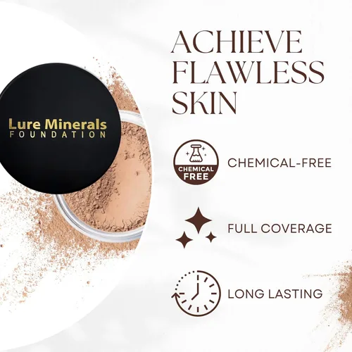 Miniatura 5 de ASC Lure Base de Maquillaje Mineral Polvo Suelto 8g (0.28 oz) Frasco con Tamiz - Libre de Ingredientes Nocivos (Comparar con Bare Minerals