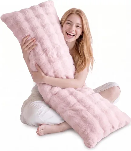 Miniatura 15 de DOWNCOOL Relleno de almohada de cuerpo grande - Almohada de cuerpo completo transpirable para dormir de lado - Almohada de cama larga y suave