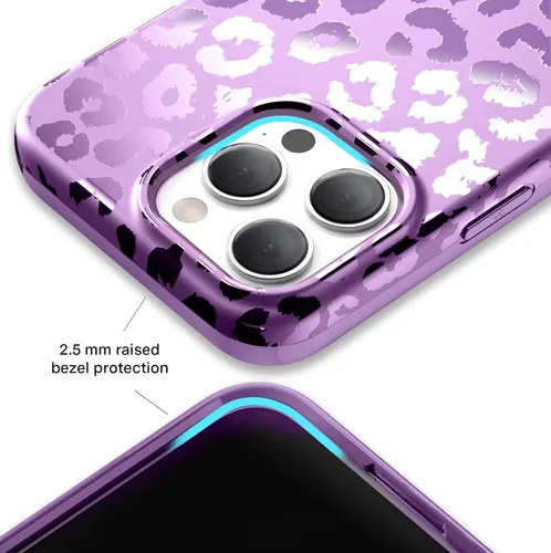 Miniatura 4 de VELVET CAVIAR Funda para iPhone 15 Pro, compatible con MagSafe, probada en caídas de 10 pies, estampado de leopardo y amatista púrpura