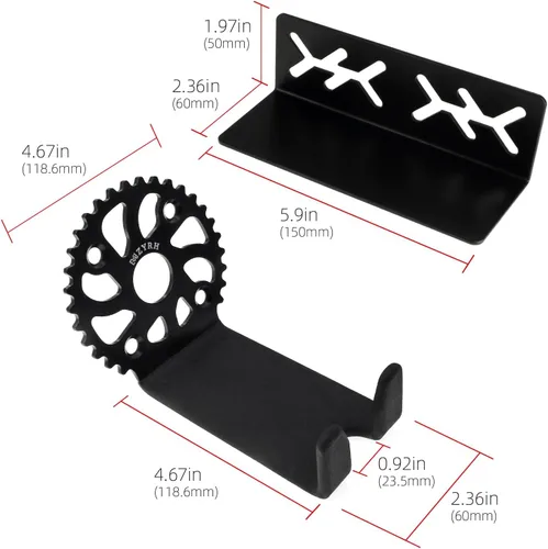 Miniatura 4 de MZYRH Soporte de pared resistente para bicicleta, acero inoxidable, 1 paquete, negro