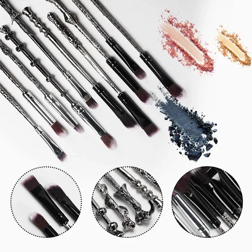 Miniatura 7 de Juego de brochas de maquillaje con varita, juego de 10 brochas de maquillaje para mujer de ARALOR