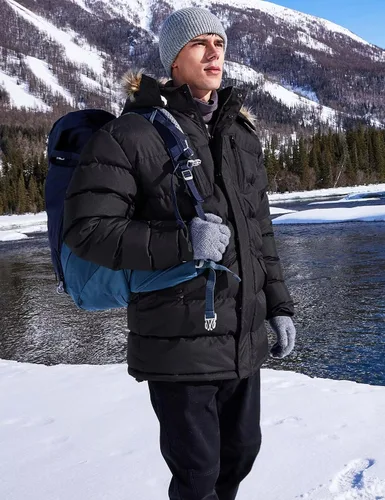 Miniatura 6 de Abrigo largo de invierno para hombre, con capucha, forro polar cálido y resistente al agua