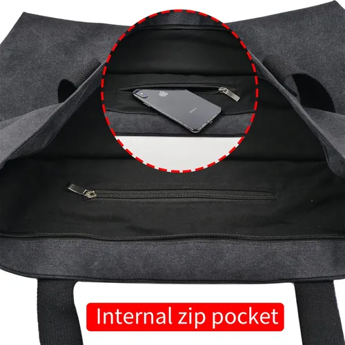 Miniatura 5 de Bolso de mano de lona para mujer, bolso de hombro estilo hobo casual con cremallera