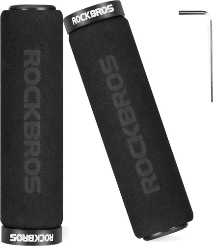 Miniatura 6 de ROCKBROS Pedales de bicicleta de montaña Pedales MTB Pedales planos de bicicleta de aluminio 9/16 "con empuñaduras de bicicleta de espuma de bloqueo