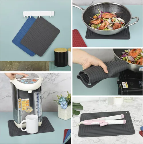 Miniatura 5 de Salvamanteles de silicona para platos calientes, ollas y sartenes, almohadillas calientes versátiles para cocina, soportes de silicona duraderos