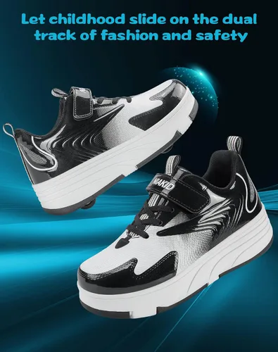 Miniatura 6 de Zapatos de Patines con Ruedas para Niños y Niñas Deporte al Aire Libre Moda Desmontables con 4 Ruedas Zapatillas con Ruedas Adecuados
