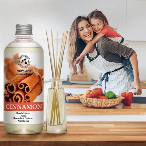 Miniatura 5 de Repuesto de difusor de varillas de canela, 3 x 17 onzas, fragancia fresca y de larga duración, con aceite esencial de canela natural, lo mejor