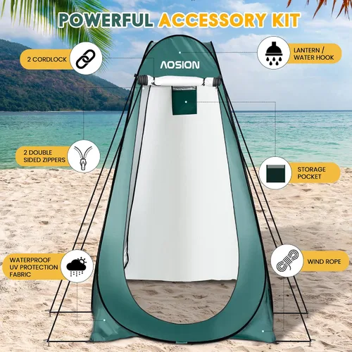 Miniatura 6 de Pop Up Privacy Shower Tent, Portable Changing Dressing Room with Carry Bag, Waterproof Sun Shelter for Camping, Beach, Hiking & Outdoor Activities.