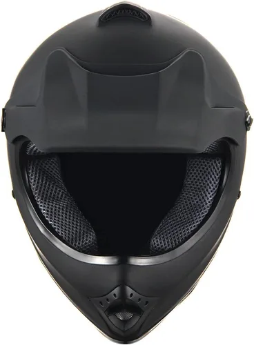 Miniatura 7 de WOW Casco de motocross para jóvenes, casco MX BMX, tela de araña, gafas + guantes negros de araña marciana, paquete HJOY-W MG