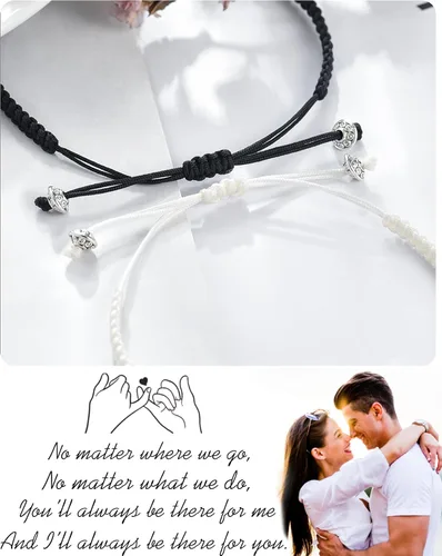 Miniatura 5 de Jeka Pulseras a juego para parejas, promesa de distancia, novio, novia, novio y novia, pulseras para parejas