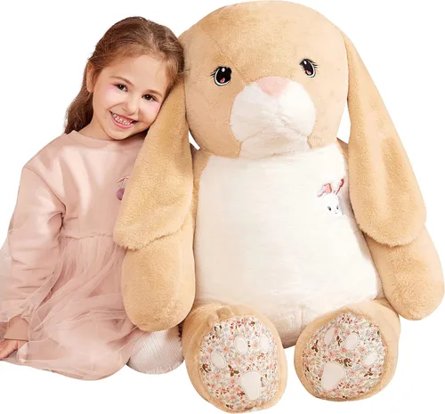 Miniatura 10 de IKASA Juguete de peluche de perro pastor alemán gigante, juguetes suaves grandes y grandes, 30 pulgadas, lindo peluche mullido de gran