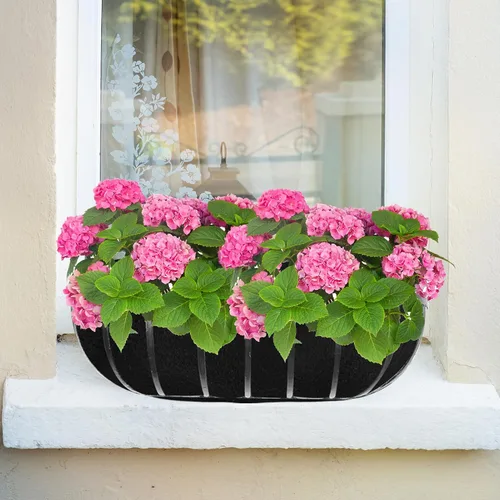 Miniatura 7 de 2 forros mejorados para macetas de 24 pulgadas, forros de tela para ventana, forro de fieltro para macetas, forro de cesta de flores negras, forro