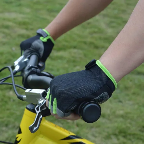 Miniatura 5 de HuwaiH Guantes de ciclismo para hombresmujeres, antideslizantes, amortiguadores, guantes de ciclismo con almohadilla de gel de medio dedo, guantes