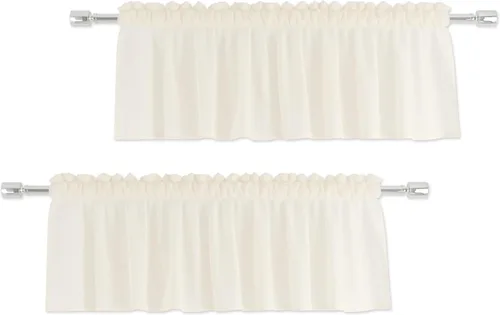 Miniatura 15 de Cenefas traslúcidas beige de 18 pulgadas, cortinas para ventana de sala de estar, dormitorio, cocina, mini paneles de cortina cortos pequeños