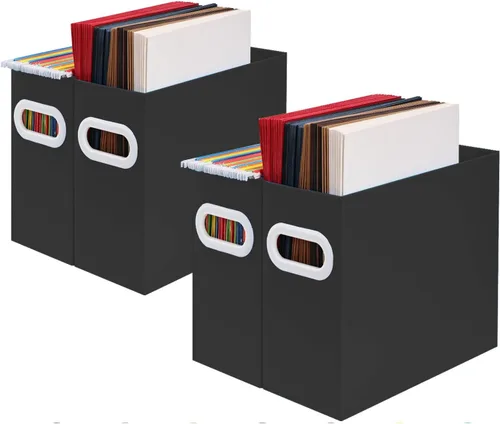 Miniatura 20 de Organizador de archivos colgante, organizador de carpetas de archivos de cartón para tamaño carta, caja de almacenamiento de documentos