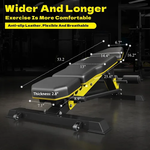 Miniatura 3 de DONIUZ Banco Resistente Ajustable Banco de Entrenamiento Press de Banca para Gimnasio en Casa Entrenamiento de Fuerza, Silla Romana Multifuncional