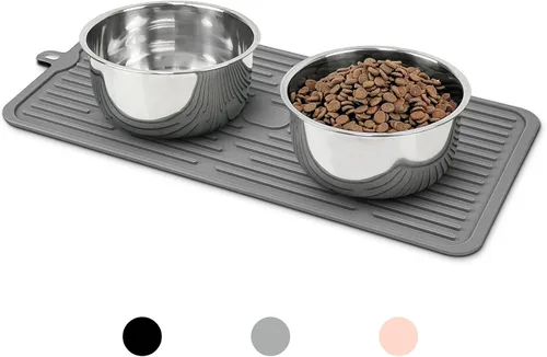 Ptlom Mantel individual para mascotas para perros y gatos, tapete para evitar el desbordamiento de alimentos y agua, adecuado para mascotas medianas
