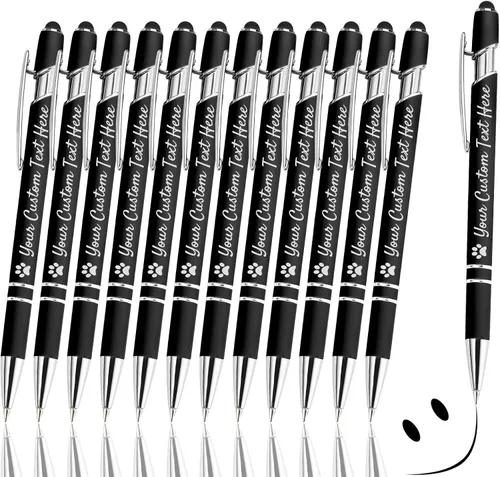 Miniatura 13 de Bolígrafos personalizados con lápiz capacitivo, bolígrafos grabados personalizados, impresos con tu logotipo o mensaje para Navidad, graduación