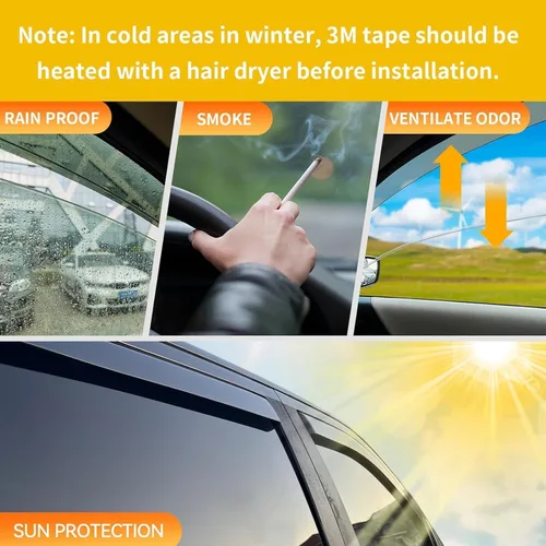 Miniatura 5 de Protectores de lluvia en canal para Jeep Grand Cherokee L 2021-2026, protectores de visera de ventana, deflector de ventilación, sombra viento humo