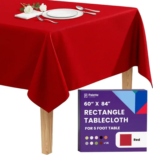 Miniatura 117 de Gee Di Moda - Mantel rectangular de 60 x 84 pulgadas – Mantel rectangular de poliéster lavable para mesa de 5 pies