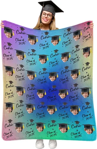 Miniatura 21 de Manta personalizada de graduación 2025, manta personalizada para regalo de graduación con nombre de la universidad, manta de felicitación