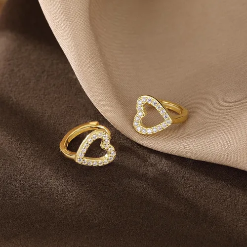 Miniatura 5 de SLUYNZ Aretes de plata de ley con forma de corazón pequeño para mujeres, adolescentes, aretes de aro con corazón hueco con circonita cúbica