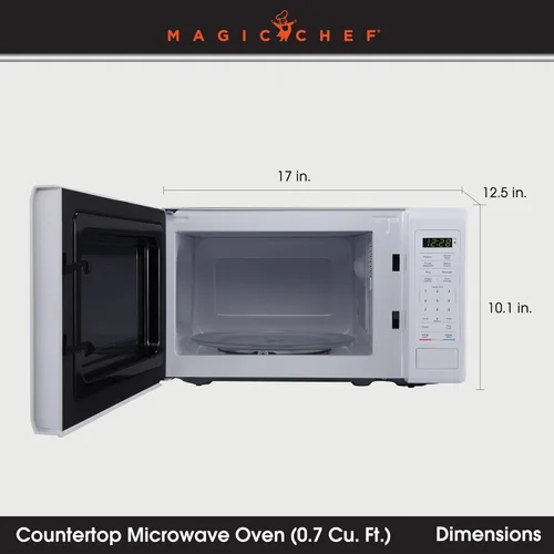 Miniatura 3 de Magic Chef Microondas de encimera de 0.7 pies cúbicos en blanco