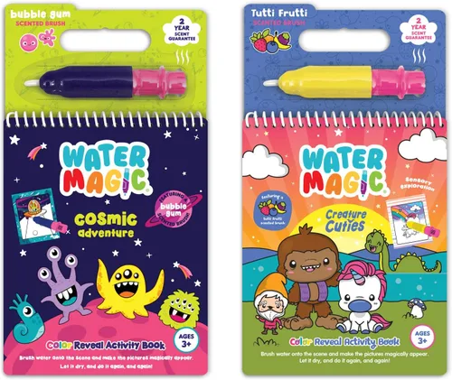 Water Magic - Libros patentados de actividades de revelación de agua reutilizables con aroma gourmet - Sin Desorden, Pura Diversión por Scentco