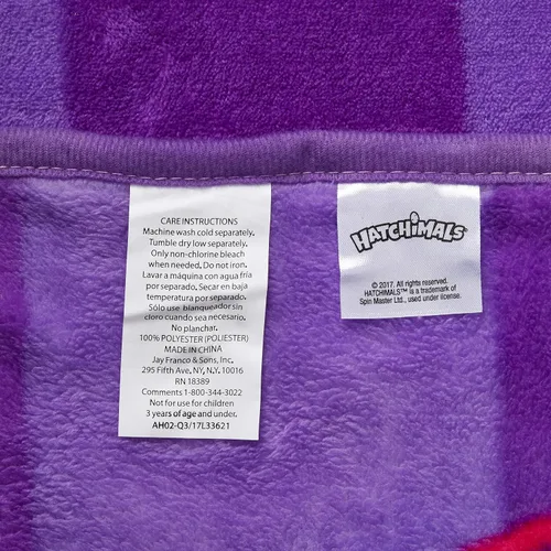 Miniatura 3 de Hatchimals - Manta de felpa para niños y niñas, 46 x 60 pulgadas, rosa y morado, 46 x 60 pulgadas