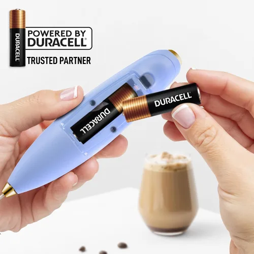 Miniatura 615 de Zulay Milk Boss Espumador de leche potente manual, hace espuma para latte, batidor para mezclar bebidas, café, miniespumador para capuchino, frappé