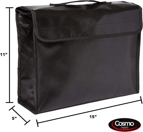 Miniatura 2 de Cosmo - Bolsas de documentos ignífugas, bolsa grande ignífuga para dinero en efectivo con correa para el hombro, bolsa de dinero impermeable e