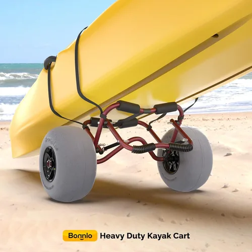 Miniatura 3 de Bonnlo Carrito de kayak, canoa, remo, barco, carrito de transporte con ruedas grandes de playa de 12 pulgadas, ruedas de transporte de globo, kayak