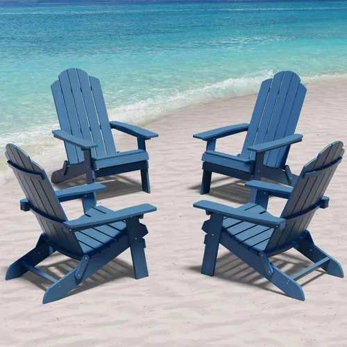 Miniatura 11 de MXIMU Folding Adirondack Chair for Outdoor: Easy Assembly and Comfortable Adirondack Chairs - Foldable Composite Fire Pit Chairs - All Weather