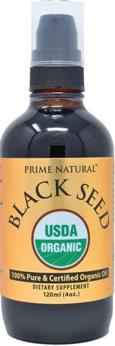 Miniatura 6 de Aceite de semilla negra orgánico Prime Natural 120 mL - Prensado en frío sin refinar, alto contenido de timoquinona 1.7%, certificado USDA - Origen