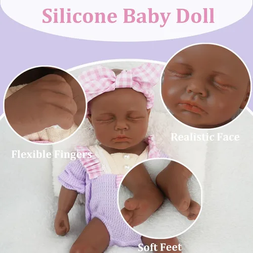 Miniatura 2 de Muñecas de Bebé Reborn de Silicona Completa de 12 pulgadas, Muñecas de Recién Nacido Realistas 1:1 Sin Vinilo Muñecas Reborn de Niño Realistas