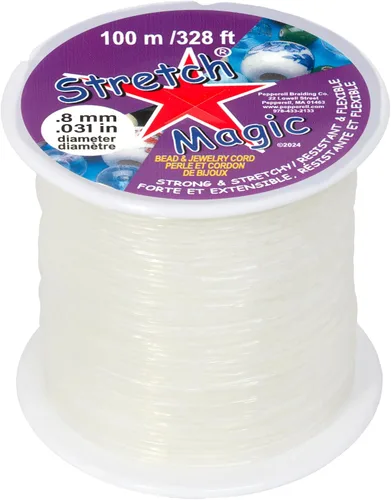 Miniatura 8 de Cordón elástico Stretch Magic para bisutería – Color transparente, 0.8 mm de diámetro, 100 metros (328 pies) - Fácil de anudar, cuerda fuerte