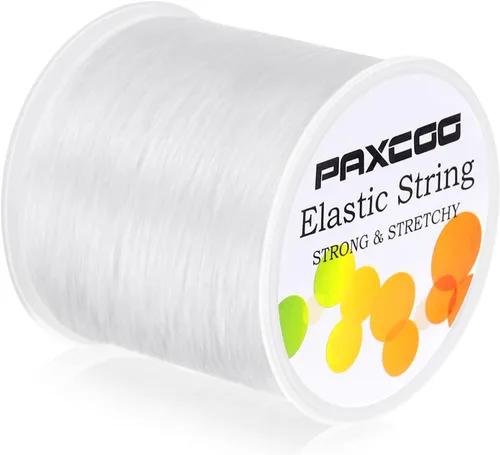 Paxcoo Cordón elástico de 0.039 in para hacer joyas y hacer pulseras, color blanco