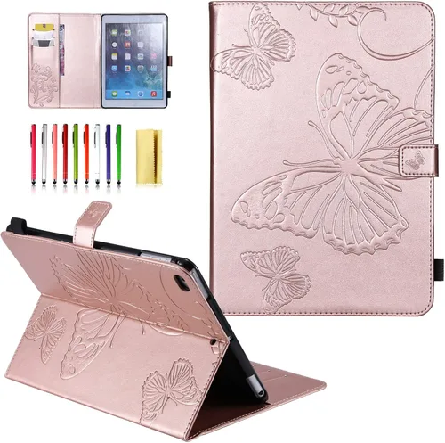 Miniatura 15 de Funda para iPad de 6ª/5ª generación de 9.7 pulgadas 2018/2017, para iPad Air 2/Air 1 con soporte, soporte para lápices, bolsillo