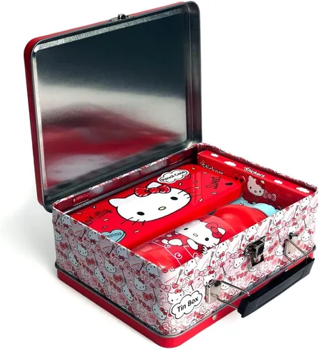 Miniatura 4 de Juego de regalo de Hello Kitty: caja de lata de almuerzo de Hello Kitty, botella de agua, rompecabezas, calcomanías y estuche para lápices.