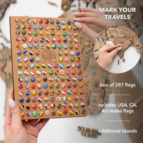 Miniatura 6 de Enjoy The Wood Arte de pared 3D en madera con mapa del mundo, decoración de pared grande, regalo para casa nueva, idea de arte para viajes, mapa