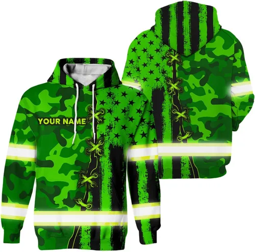 Miniatura 44 de Maddly Colección de ropa de trabajo de alta visibilidad con bandera de EE. UU., personalizada con nombre para trabajadores, corredores, camioneros