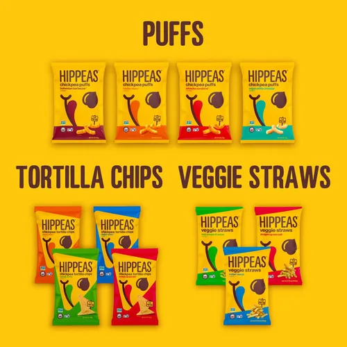 Miniatura 6 de Hippeas Chickpea Puffs, Cheddar blanco vegano, 1.5 onzas (paquete de 1), 0.25 onzas de proteína, 0.11 onzas de fibra, vegano, sin gluten