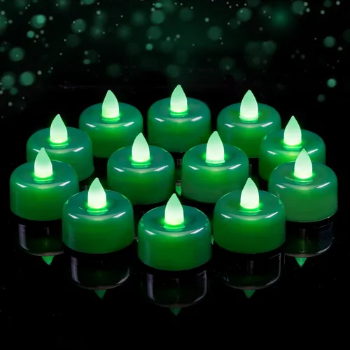 Miniatura 11 de Amagic - Paquete de 24 velas de té LED sin llama, velas de luz de té falsas eléctricas, funcionamiento a pila, para uso votivo, Halloween, Navidad